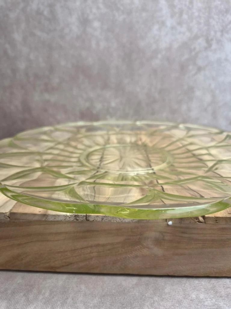 Large antique aurlane glass plate – 31 cm – photo 5